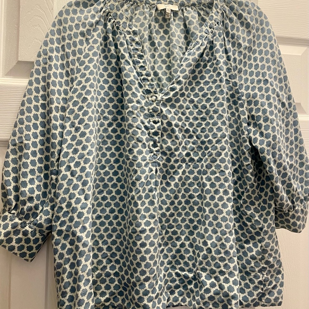 Joie Blue Patterned Women's Silk Blouse
